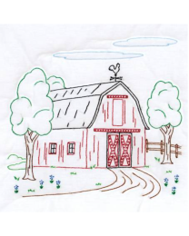 18 White Quilt Blocks Barn by Jack Dempsey