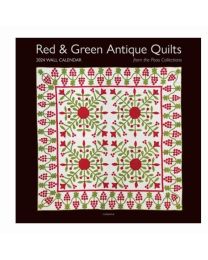 2024 Red  Green Antique Quilts Wall Calender from MODA
