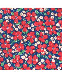 30s Playtime Large Floral Bluebill by Choles Closet from Moda Fabrics