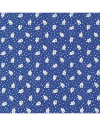 30s Playtime Leafy Polka Dot Bluebell by Chloes Closet for Moda