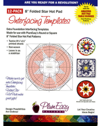 8 Inch Folded Star Hot Pad Interfacing 12 Pack from Plum Easy
