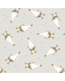 A Beautiful Day Light Gray Geese by Dawn Rosengren for Henry Glass Fabrics 