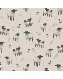 A Beautiful Day Sheep Allover by Dawn Rosengren for Henry Glass Fabrics 
