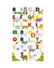 A to Z Animals Panel White from Robert Kaufman