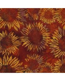 All Things Spice Paprika Sunflower Bali Batiks from Hoffman