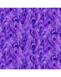 Allure Purple Peacock Train by Deborah Edwards  Melanie Samra fro Northcott Fabrics 