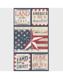 Americana Craft Panel Multi by Stephaine Marrott Collection from Wilmington Prints