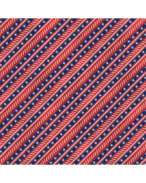 Americana Diagonal Stripe Red by Stephaine Marrott Collection from Wilmington Prints
