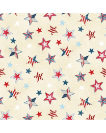 Americana Stars Cream by Stephanie Marrot Collection from Wilmington Prints