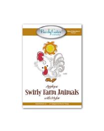 Applique Swirly Farm Animals Embroidery CD Pattern from Purely Gates