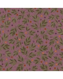 Autumn Harvest Leaf Berries Flannel Purple by Bonnie Sullivan for Maywood Studio