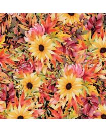 Autumn Light Packed Flowers Multi by Lola Molina for Wilmington Prints