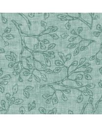 Autumnity Teal Branchlets by Esther Fallon Lou for Clothworks