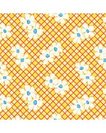 Beach Baby Plaid Floral Yellow by Retro Vintage for PB Textiles