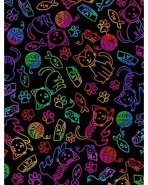 Best Friend Cat Rainbow Outline from Timeless Treasures 