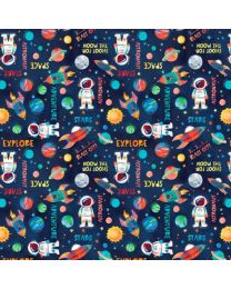 Blast Off Astronauts Planets and Rockets from Blank Quilting