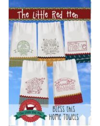 Bless This Home Towels Embroidery Pattern from The Little Red Hen