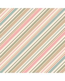 Blessed by Nature Diagonal Multi Color Stripe by Lisa Audit for Wilmington Prints