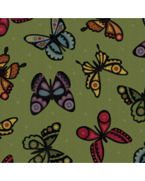 Bonnies Butterflies Butterflies Green by Bonnie Sullivan from Maywood