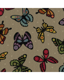 Bonnies Butterflies Butterflies Tan by Bonnie Sullivan from Maywood