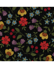 Bonnies Butterflies Floral Black by Bonnie Sullivan from Maywood
