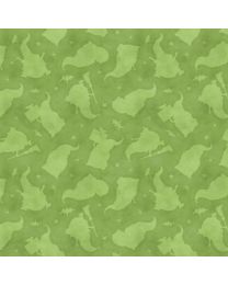 Boo Crew Tonal Gnomes Green by Susan Winget for Wilmington Prints