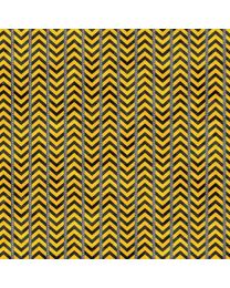 Build Your Own World Construction Stripe Yellow Gray by Northcott Studio