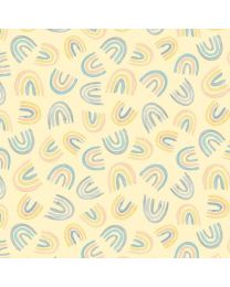 Bunny Love Yellow Tossed Rainbows by Deane Beesley for PB Textiles