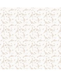 Calm Waters Narwhals Cream by Bernadett Urbanovics for FIGO Fabrics