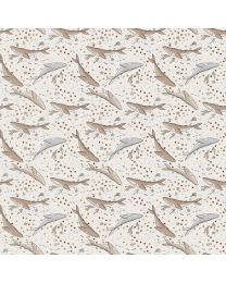 Calm Waters Whales Cream by Bernadett Urbanovics for FIGO Fabrics