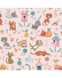 Cats Meow Main Pink by Shawn Wallace for Riley Blake Designs