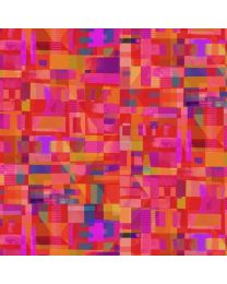 Catsville Geometric Prism Cherry by Gareth Lucas for Windham Fabrics