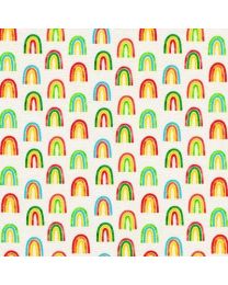 Chili Smiles Rainbows on Ivory from Robert Kaufman Fabrics
