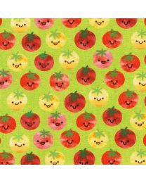 Chili Smiles Tomatoes on Lime from Robert Kaufman Fabrics