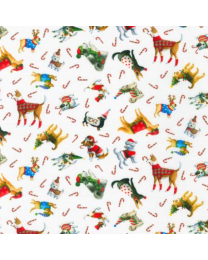 Christmas Jamboree Dogs Snow by Nutshell Design Collection for Robert Kaufman