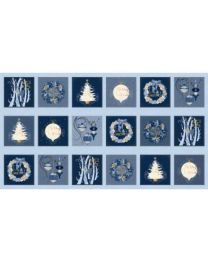 Christmas Shimmer Block Panel w Gold Metallic by Jennifer Ellory for P  B Textiles