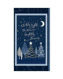 Christmas Shimmer Holy Night Panel w Gold Metallic by Jennifer Ellory for P  B Textiles