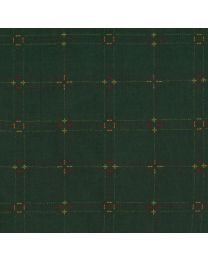 Classic Plaid Dark Green with Stripes and Crosses  from Marcus Fabrics
