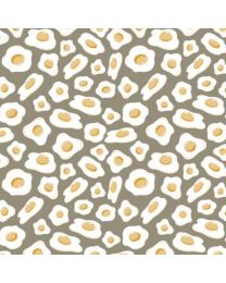 Cluck Cluck Bloom Eggs Taupe by Teresa Magnuson for Clothworks