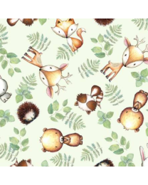 Comfy Flannel Forest Animal Green by AE Nathan