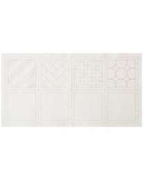 Cosmo Sashiko 100 Cotton Pre-printed Precut Cloth Set For Coasters - White 