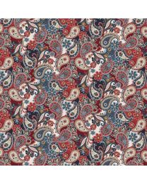 Cottonwood Stables Red Paisley by Color Principle for Henry Glass
