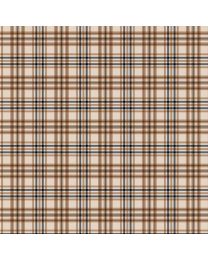 Cottonwood Stables Tan Horse Plaid Blanket by Color Principle for Henry Glass
