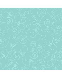 Cup of Cheer Candy Scroll Aqua by Kimberbell for Maywood Studio