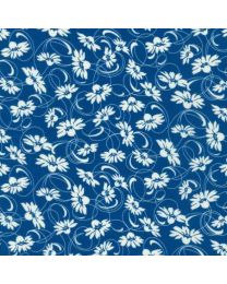 Daisys Bluework Large Daisies Navy by Debbie Beaves for Robert Kaufman