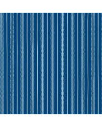 Daisys Bluework Stripes Navy by Debbie Beaves for Robert Kaufman