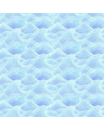 Deep Blue Sea Waves Light Blue by Stephanie Peterson Jones for PB Fabrics