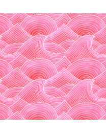 Deep Blue Sea Waves Pink by Stephanie Peterson Jones for PB Fabrics