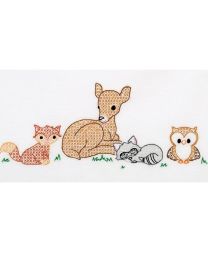 Deer  Friends Childrens Pillowcase Cross Stitch Pattern from Jack Dempsey Inc