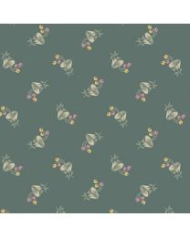 English Garden Bachelor Button Earl Grey by Laundry Basket Quilts for Andover Fabrics 